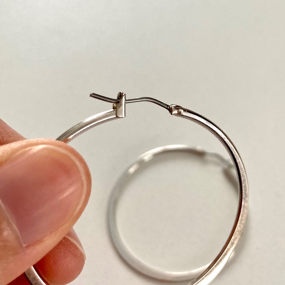 Silver Hoop Earrings - Picture 5 of 5